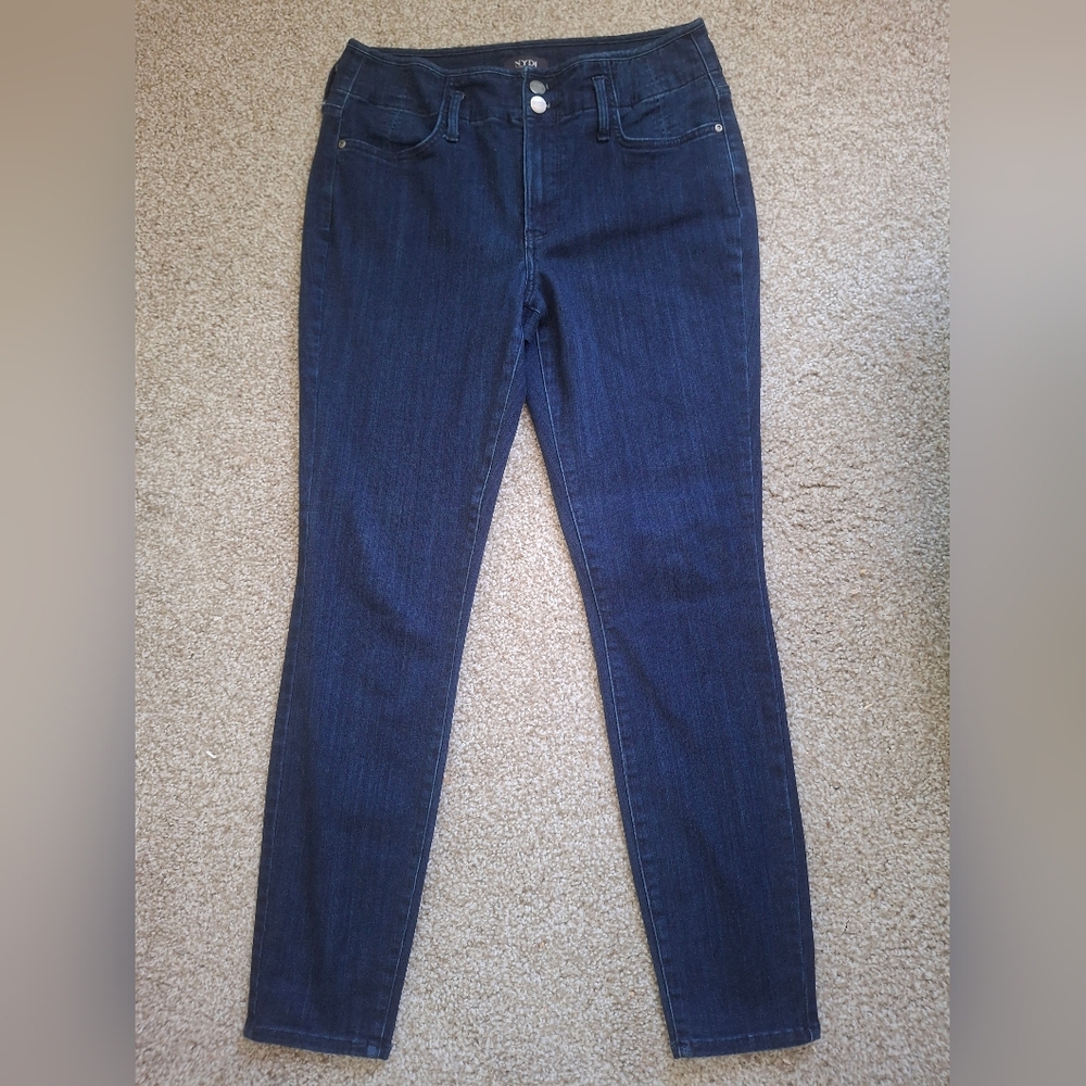 NYDJ Ami Double Button Skinny Jeans Size 8 Highway Wash Slimming Lifting